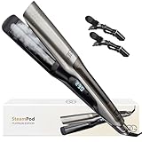 Glätteisen 2-in-1 Professionelles Haarglätter Lockenstab GOLDEN GOODS - Dampf & 42mm Breite Titanplatten Keramikbeschichtigung, LCD-Display, 25s schnelles Aufheizen &10 Temperaturstufen 100°C-230°C