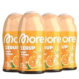 MORE Zerup, Capri Orange, 4 x 65 ml, für bis zu 32 l Fertiggetränk, zuckerfreier Sirup mit echten Fruchtextrakten, vegan, zero Kalorien - made in Germany