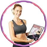 NAJATO Sports Hula Hoop Reifen Erwachsene – Wahlweise mit Bauchweggürtel – Hula Hoop Reifen für Deine Traumfigur – Hula Hoop 1,20 kg inkl. EBook (Lila + Pink)