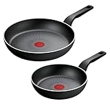 Tefal Recycled On Pfannen-Set 24/28 cm, 100% recyceltes Aluminium, Antihaftbeschichtung, Induktion, Spülmaschinenfest, Schwarz, C2979032