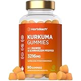 Curcuma Extrakt Gummibärchen | 95% Curcuminoide | mit Ingwer | 60 Vegane Gummies | Gelenk und Entzündungsunterstützung | Natürlicher Pfirsichgeschmack | by Horbaach