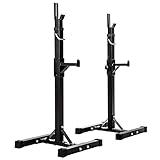 tectake® Langhantel Ablage, Hantelablage für Langhantelstange, SZ Stange, Hantelständer höhenverstellbar, Sportgeräte Zubehör für Krafttraining Zuhause, Homegym Kraftstation für Zuhause