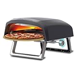 MasterPRO Napoli - Tragbarer Gas-Drehpizzaofen - Schnelles, gleichmäßiges Garen - Leistung bis zu 500°C - Pizzen in 60 Sekunden fertig - Tragetasche und Steintablett im Lieferumfang enthalten