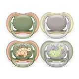 Philips Avent ultra air Schnuller - 4er Pack, BPA-freier, atmungsaktiver Schnuller für Babys von 6-18 Monaten, inklusive Transport- und Sterilisationsbox, Schildkröte/Wal (Modell SCF085/66)