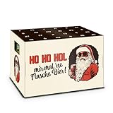 itenga Adventskalender Aufsatz für Bierkasten Männer Adventskalender Stülper - zum Selber Befüllen Bieradventskalender (Cool Santa Ho Ho Hol mir mal 'ne Flasche Bier)