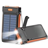 Aiworthy Handkurbel Solar Powerbank 27000mAh, Outdoor Generators mit 37Wh, Solar Ladegerät inkl. 1 USB-A, 1 USB-C für Schnellladung, solar ladegerät, Ideal für Camping und Outdoor-Aktivitäten.