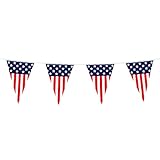 Boland 44950 - Wimpelkette USA, 6 Meter, einseitiger Druck, Amerika Deko mit Stars and Stripes, Party Dekoration für Karneval und Mottoparty