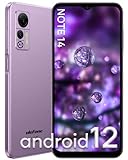 Ulefone Note 14 Smartphone Ohne Vertrag, 64GB ROM/256GB-SD 6.52'HD+IPS, 4500mAh Handy Günstig 4G, Android 12 Handy Ohne Vertrag, 13MP+5MP, Dual SIM Handys, 3 Slots/Face ID/OTG/2 Jahre Garantie-Purple