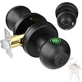 FITNATE Fingerabdruck Türknopf, Elektrisches Türschloss, Smart Door Lock, Biometrisches Türschloss, Smart Schloss mit APP-Steuerung Typ-C-Ladegerät, Intelligenter Türgriff, Schwarz
