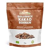 Rohe Kakaobohnen. 1Kg Bio-Kakaobohnen. Natürliche und reine Rohkost. Kakao produziert in Peru aus der Theobroma-Kakaopflanze. NaturaleBio