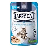 Happy Cat Culinary Meat in Sauce Adult Quellwasser Forelle Pouch 20x85 g - Getreidefreies Futter für Katzen und Kater