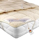 PROCAVE weiches Unterbett mit Lammflor und Schurwolle. hochwertige Matratzen-Topper. Matratzen-Schoner mit 4 Eckgummis. Matratzen-Auflage 140x200 cm