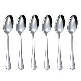 QUCHER 8'(20.3cm) 6 Stück Suppentassenlöffel Esslöffel Edelstahl Suppenlöffel Kaffeelöffel Tabelle Abendessen Löffel Tafelgeschirr besteck set für Heimgebrauch Küche Gaststätte,spülmaschinengeeignet