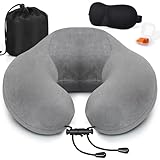 Zepphi Nackenkissen Flugzeug, Nackenhörnchen Memory Foam, Ergonomisch Gestaltetes Reisekissen, Nackenkissen Reise mit Schlafmaske, Ohrstöpsel, Tasche Ideal für Reisen, Flugzeug, Büro und Haus