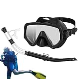 Schnorchelzubehör Für Erwachsene,Silikon Scuba Schnorchel Set - Panorama Rundumsicht Silikon Maske Für Erwachsene Wassersport