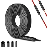 Mbsomnus Schrumpfschlauch 4:1 Schrumpfschlauch Wasserdicht Schwarz Schrumpfschlauch mit Kleber Schrumpfschläuche Isolierung Heat Shrink Tube für Kabelisolierun Reparaturen Kabelbündelung (12mm x 3m)