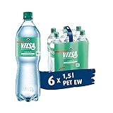VILSA Mineralwasser medium, 6er Pack Mineralwasser mit Kohlensäure, natriumarm, in Einwegflaschen (6 x 1,5 l PET)