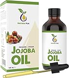 Jojobaöl BIO kaltgepresst 120ml in Glasflasche - Jojoba Öl Gold für Gesicht, Haare, Haut, Akne, Nägel - Organic Jojoba Oil