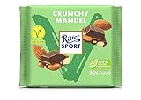 Ritter Sport Crunchy Mandel, vegane Schokolade mit 50% Kakao und ganzen Mandeln, begleitet von knusprigen Quinoa Crisps, 100g