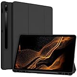 TQQ Hülle für Samsung Galaxy Tab S7 FE/ S8+ Plus/ S7+ Plus 12,4 Zoll, Schutzhülle für Galaxy Tab S7 FE 2021/S8+ 2022/Tab S7+ 2020 (12,4 Zoll), Mit Stifthalter und Mehreren Betrachtungswinkeln