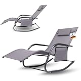ALBATROS Premium Gartenliege C-Form | belastbar bis 160Kg | Schwungliege Relaxliege Gartenstuhl Schaukelstuhl Schaukelsessel | mit Kopfkissen | wetterfester ergonomischer Relaxsessel