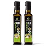 Kräuterland Bio Hanföl - Hanfsamenöl 500ml (2x250ml) 100% rein kaltgepresst - hoher Anteil an Omega 3-6-9 Fettsäuren - vegan in Premium Qualität