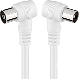 Zarivy TV-Kabel, 5 m, rechtwinklig, weiß, ideal für elektronische Verbindungen und Raumoptimierung in Räumen.
