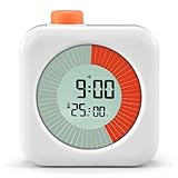 BlueSwan Visueller Timer Digital, 3 in 1 mit Timer, Uhr und Alarmfunktion, 60-Minuten Countdown-Timer für Kinder, für Zuhause, Küche, Badezimmer, Toilette, Schule, Weiß