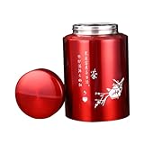 Ipetboom Metall Teedose Klein Rot Rostfreier Luftdicht Verschleißfest Dekorativer Vorratsbehälter für Schwarztee und PU Erh Tragbar für Haushalt und Reise
