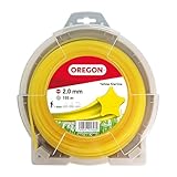 Oregon Yellow Star Trimmerfaden für Freischneider und Rasentrimmer, mit fünf Schneidkanten, Nylon in Profiqualität, kompatibel mit handelsüblichen Freischneidern, 2 mm - 155 m (‎69-448-Y)