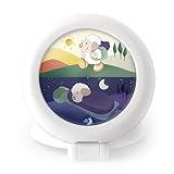 Pabobo - Kid Sleep Wecker, Lernwecker für Kinder, Tag/Nacht, beleuchtet, Mädchen/Jungen, Globetrotter, Weiß