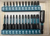 LIBRATON Sicherheits-Torx-Bitset, 25-tlgs Tamper Proof Sternbits für Schlagschrauber, S2-Stahl Schraubendreher-Bits mit Magnetischen Spitzen (1' und 2' lang), Inkl. Magnethalter und Aufbewahrungsbox