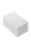 De Witte Lietaer 194686 Stephanie Waschlappen, Baumwolle, 4er Pack, weiß, 15 x 22 x 1 cm
