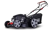 Scheppach Benzin-Rasenmäher MS170-51H | Schnittbreite 51 cm | 6in1, 3,4 kW / 4,56 PS 4-Takt Benzinmotor Honda | 6-Fach Schnitthöhenverstellung | 60 L Fangbox
