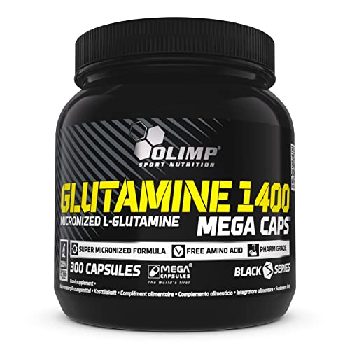 OLIMP- Antikataboliken L-Glutamine Mega Caps (300 Kapseln). Nahrungsergänzungsmittel mit hochwertigem Glutamin | 300 Stück (1er Pack)