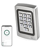 EMOS Gosmart Zugangskontrolle-Tastatur mit integriertem RFID Lesegerät und App, Smart Home Codeschloss für Türe und Tore, wasserdichte Schloss-Tastatur für RFID Karte/Chips, Tür Access Control