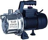T.I.P. Gartenpumpe Edelstahl (5.000l/h Fördermenge, 45m Förderhöhe, 4,5bar Druck, 1.200W, selbstansaugend, Jet-Hydrauliksystem, thermischer Überlastschutz, ergonomischer Handgriff) GP 5000 INOX, 31372