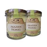 Akazienhonig 2x 420g in Premium Qualität | 100% naturbelassener Bienenhonig von Familien-Imkerei mit 50-jähriger Tradition (840g)
