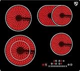 K&H 4 Zonen Glaskeramikkochfeld Elektrokochfeld 59cm Elektro Autark Eingebaut NC-7206