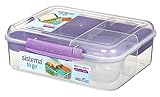 Sistema Bento Box TO GO | Lunchbox mit Joghurt-/Fruchtbehälter | 1,65 L | BPA-frei | Misty Purple