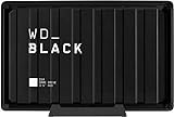 WD_BLACK D10 Game Drive externe Festplatte 8 TB (Übertragungsgeschwindigkeit bis zu 250 MB/s, 7200 U/min und aktive Kühlung, USB Typ-A zum Laden von Gaming-Ausrüstung) Schwarz