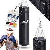 ArtSport Boxsack Set 25 kg gefüllt, Box Set mit 4-Punkt-Stahlkette für Erwachsene, Boxsack hängend 110 cm für Boxen & Kickboxen