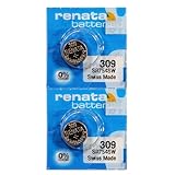 Renata 309 SR754SW Batterien, 1,55 V, Silberoxid 309 Uhrenbatterie, 2 Stück