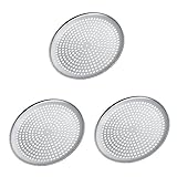 KOMBIUDA 3St perforierte Pizzapfanne Backstein auswechselbarer Pizzateller pizza backblech pizzabackbleche pfannenwender Backformen Backform für den Haushalt austauschbares Backblech Silver