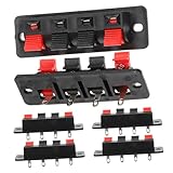 SHINEOFI 6 Stück Lautsprecherverbindungsclip Crimpen Clips Stecker Geschirr Lautsprecheranschlüsse Terminalanschluss Draht Lautsprecher-anschlussleistenplatine Kupfer Black
