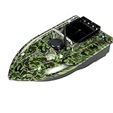 Fischköderboot 5200mA 13000RPM Tarnung, 500M Köderboot Futterboot,1,5KG Beladung Fischköder Boot mit Tempomatsystem,Doppelmotor Nachtangeln Futterboot mit Faltbarer Griff Batterieanzeige Fernbedienung