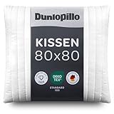 Dunlopillo Kopfkissen 80x80 - Premium Schlafkissen | Oeko-Tex Zertifiziert Kissen für Allergiker | Perfekte Bettkissen | Polster, Kopfpolster, Kissen Bett 80 x 80 cm | Pillow for Sleeping