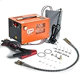 TUXING PCP-Luftkompressor, tragbar 4500Psi/30Mpa, 8MM Schnellanschluss kompatibel für PCP-Luftpistole mit Wasser/Öl-Abscheider, integrierter Stromadapter (220V AC oder 12V Autobatterie)