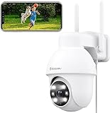 GALAYOU 2K Überwachungskamera Aussen, PTZ Outdoor WLAN IP Kamera überwachung außen, WiFi Dome Camera mit Farbiger Nachsicht, Zwei-Wege-Audio Y4…