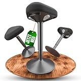 VITALMATE Ergonomischer Bürohocker Höhenverstellbar & rutschfest - Hocker mit Schwingeffekt - Stehhocker fürs Arbeitszimmer & Büro - Ideal als Stehhilfe (Schwarz 2)